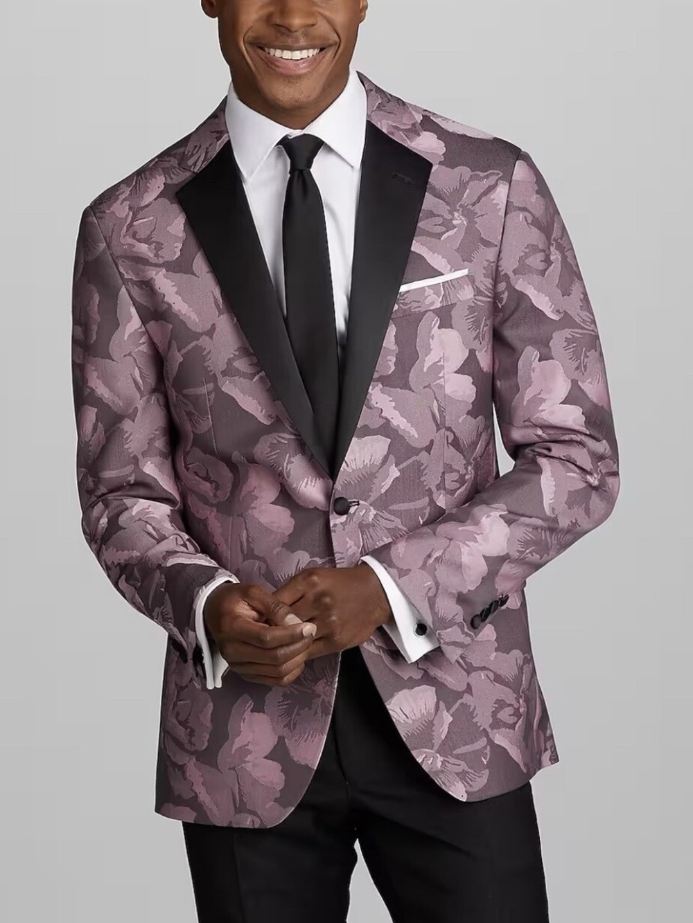 Egara mens 42R purple floral slim fit 2-button tuxedo dinner jacket EUC